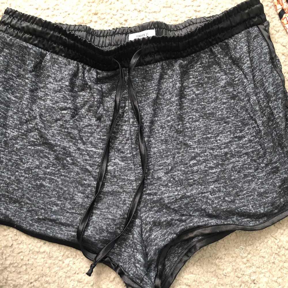 gray pajama shorts